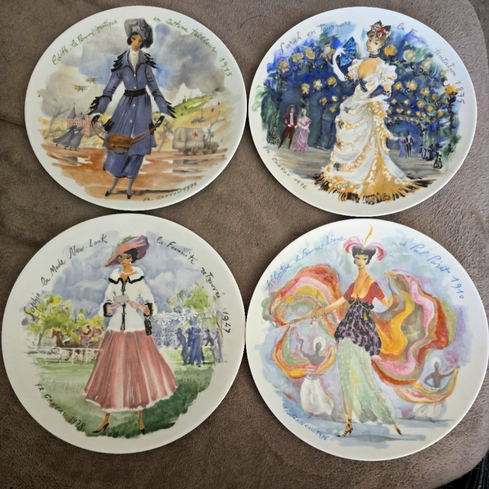 Vintage Fashion Collector Plates Set of 8
